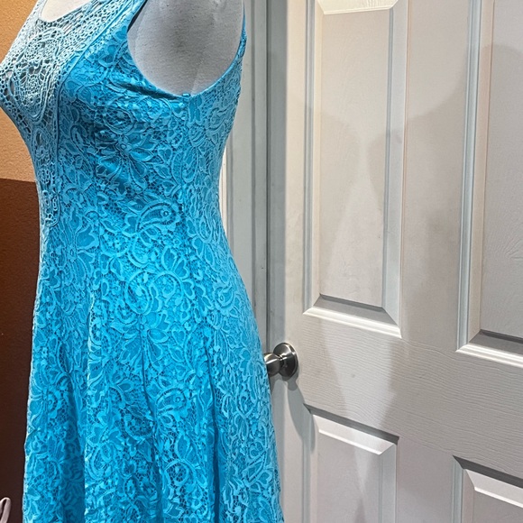 Jodi Kristopher Blue Aqua Lace Dress - Picture 7 of 7